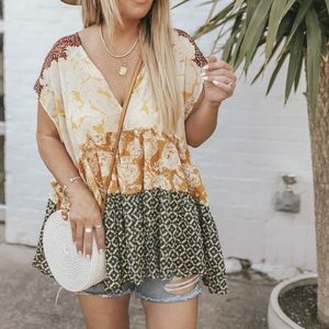 Free People Gotta Have Your Tiered Top Large Tunic Marigold